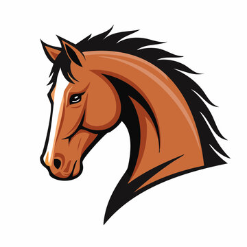 力強い馬の横顔シルエット
