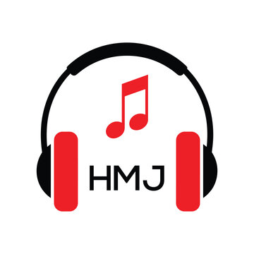 HMJ Headphone  Company logo. HMJ Music logo design for entrepreneur and business. HMJ best Branding icon.
