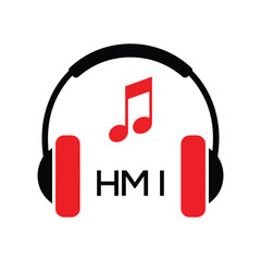 HMI Headphone  Company logo. HMI Music logo design for entrepreneur and business. HMI best Branding icon.
