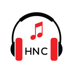 HNC Headphone  Company logo. HNC Music logo design for entrepreneur and business. HNC best Branding icon.
