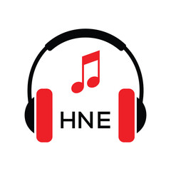 HNE Headphone  Company logo. HNE Music logo design for entrepreneur and business. HNE best Branding icon.
