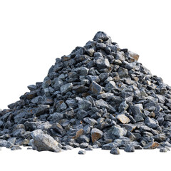Png of pile of gray rocks isolated on transparent background, a construction material with a rough texture and natural stone fragments