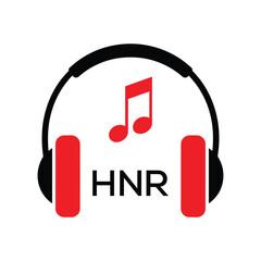 HNR Headphone  Company logo. HNR Music logo design for entrepreneur and business. HNR best Branding icon.
