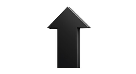 Black arrow pointing upwards on white background.
