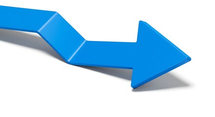 Blue Arrow Chart Shows Decline.