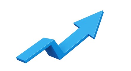 Blue Arrow Chart Upward Trend Growth Success.