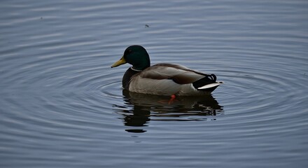Fototapeta premium Mallard Duck in a Calm Lake.