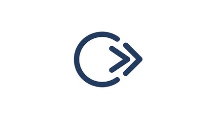 Blue next button icon on a clean white background.