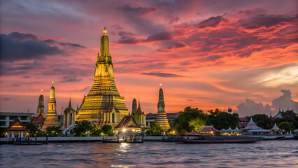 sunset over the city