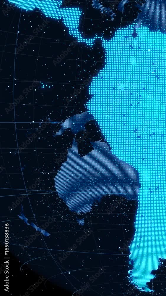 Aufkleber digital earth 3d orbital rotation in space showing concept of network technology . hologram of globe