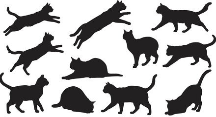 black silhouettes of cats