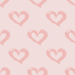 Seamless pattern with hand drawn heart doodle for decorative print, wrapping paper, greeting cards and fabric