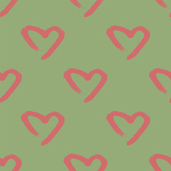 Seamless pattern with hand drawn heart doodle for decorative print, wrapping paper, greeting cards and fabric