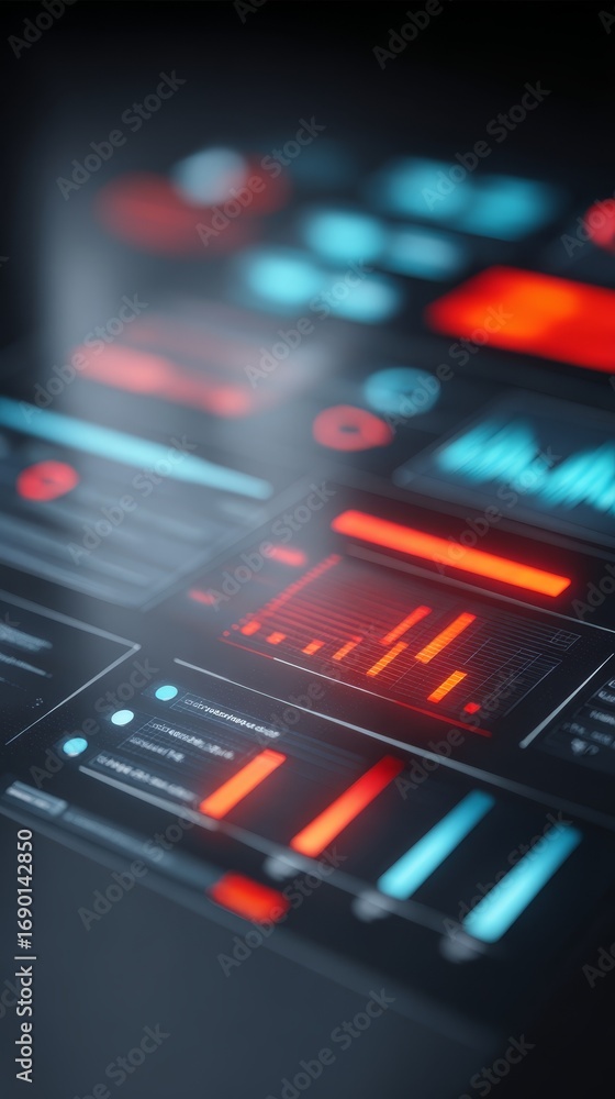 Poster illuminating innovation, closeup of a digital display showcasing technological advancement and moder