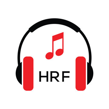 HRF Headphone  Company logo. HRF Music logo design for entrepreneur and business. HRF best Branding icon.
