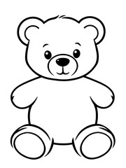 Obraz premium 120.A stylized, editable vector outline of a teddy bear, with clear and smooth lines. The teddy bear icon is isolated on a white background, making it versatile for use in apps, websites, or other