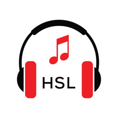 HSL Headphone  Company logo. HSL Music logo design for entrepreneur and business. HSL best Branding icon.
