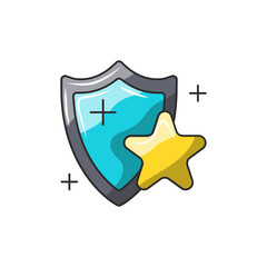Shield Star Icon, Premium Protection Outline