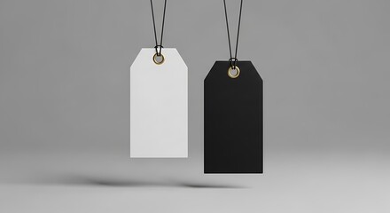 Blank Price Tags, White and Black.