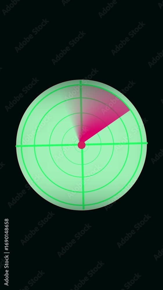 Aufkleber radar screen detection system futuristic hud interface vertical video. tracking targeting surveillan