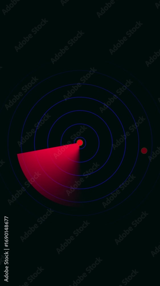 Aufkleber rotating radar scan animated green hud interface loop vertical video. tracking system monitoring sur