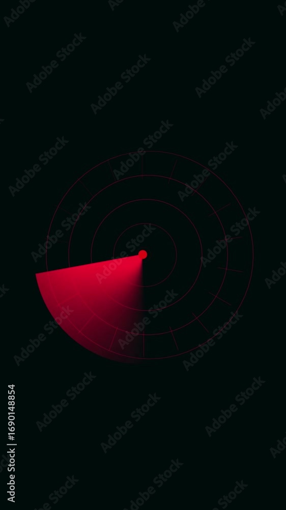 Aufkleber motion graphics loop red radar scan animation vertical video. circle rotating glowing neon dark scre