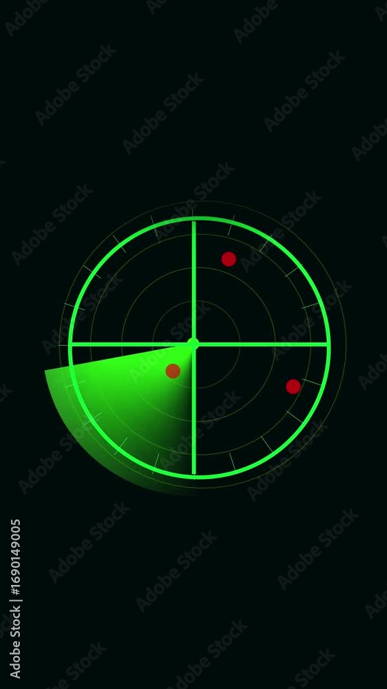Aufkleber tracking objects blips signals digital graphics motion background vertical video. futuristic hud dis