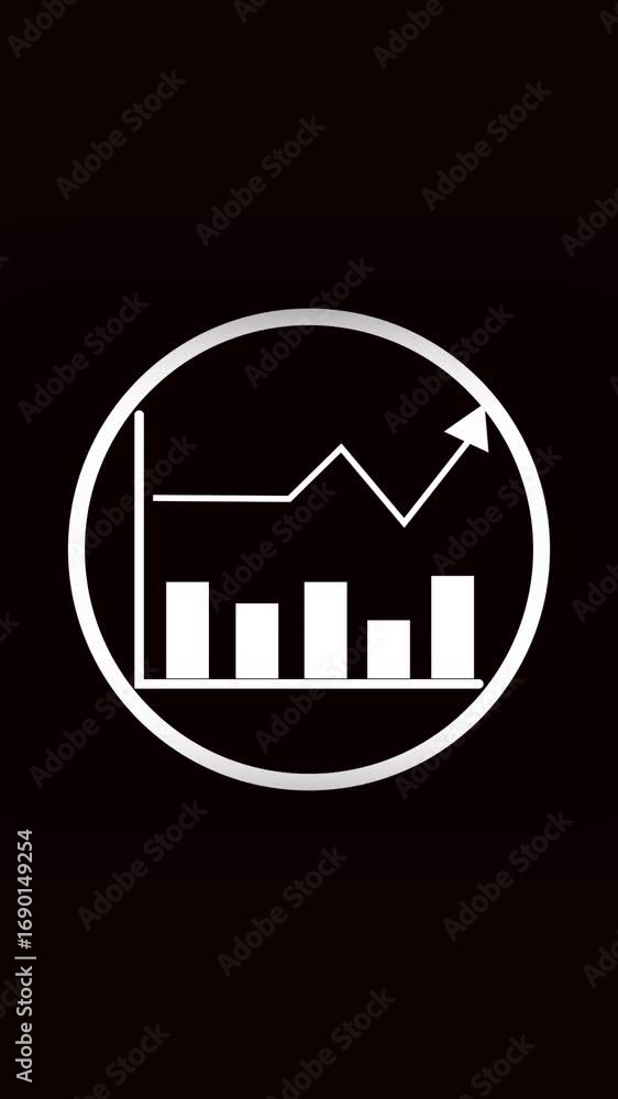 Poster perfect for presentations infographics reports animated growth chart vertical video. data statistics