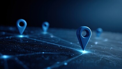 Abstract digital map with location markers (1)