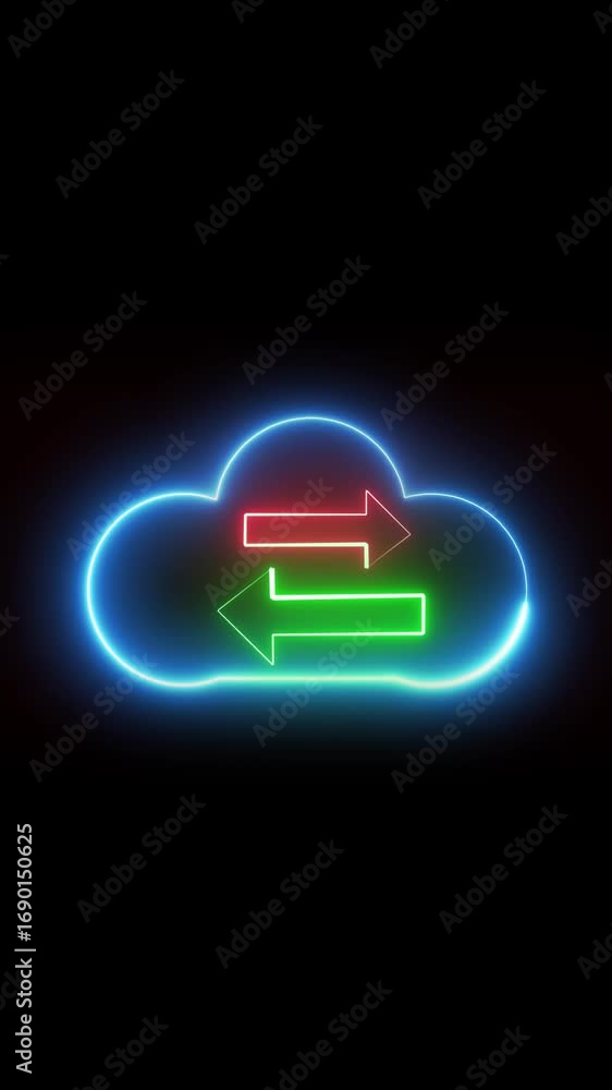 Poster cloud computing digital abstract background modern vertical video. futuristic design broadcast graph