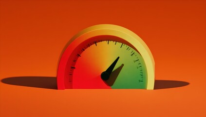 Colorful gradient gauge on orange