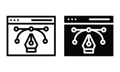 Web design icon with outline and glyph style.