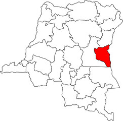 A clean, professional vector map of the Democratic Republic of the Congo with the South Kivu province highlighted. Great for presentations, reports, and visualizing regional data.

