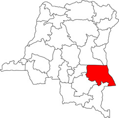 A clean, professional vector map of the Democratic Republic of the Congo with the Tanganyika province highlighted. Great for presentations, reports, and visualizing regional data.

