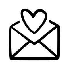 Love letter doodle vector icon