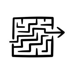 Maze doodle vector icon