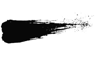Fototapeta premium Vector art of abstract black ink splash with dynamic brush stroke effect