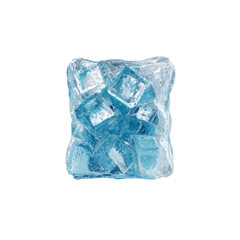 Obraz premium Crystal Clear Ice Cubes in a Chunky Ice Block - Refreshing Summer Texture