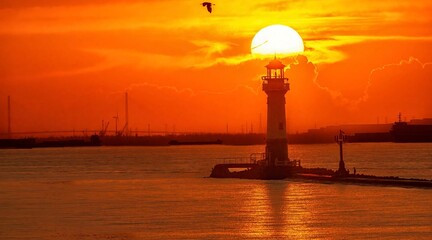 sunset over the river