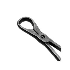 Close-up of Antique Forged Metal Tongs, Handcrafted Tool, Blacksmithing