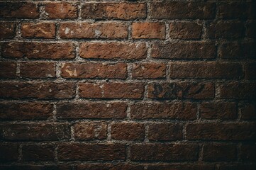 Obraz premium Rustic Red Brick Wall Pattern with Dark Shadows Background