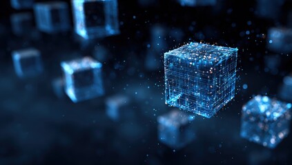 Abstract digital cubes in motion (3)