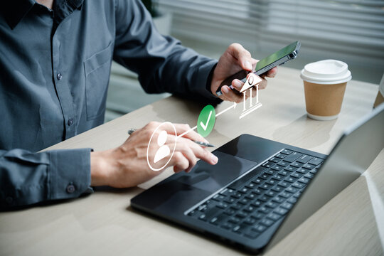 Online banking transfer money concept. Internet bank account deposit. Finance business. Financial deposit technology.