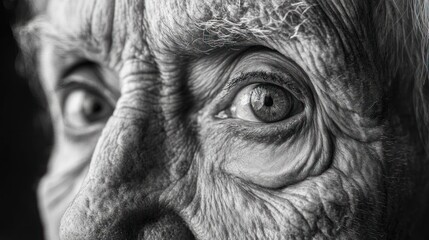 A Close-up of a Wrinkled, Elderly Person's Eye