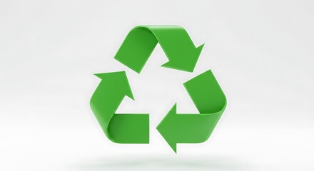 Obraz premium Green Recycling Symbol Isolated on White Background.