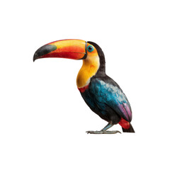 Fototapeta premium Vibrant Keel-billed Toucan on Black Background