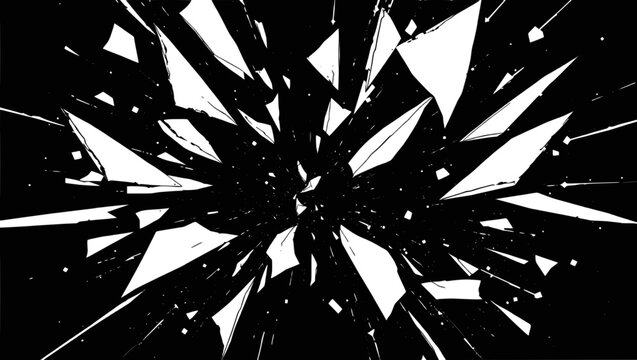 Vector art of abstract shattered glass explosion on