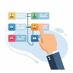 Hand Selecting Option From Workflow Diagram