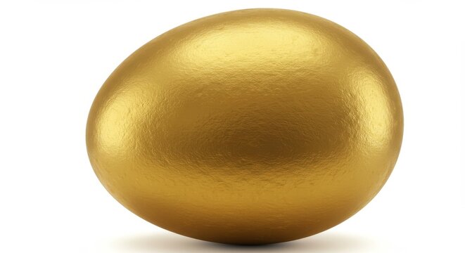 Golden Egg Symbolizing Wealth Prosperity and Financial Success Isolated on White Background Represents Investment and Fortune with a Midas Touch
