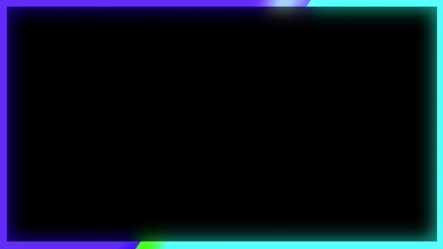 4k stock | Webcam overlay with neon borders framing your face for elegant video calls. Suitable for virtual meetings, live streaming, twitch and online presentations.